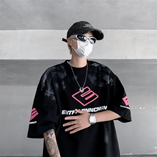 C436-P33夏季新款潮牌宽松休闲T恤男高街复古百搭短袖t恤现货，男装T恤，星座512-6