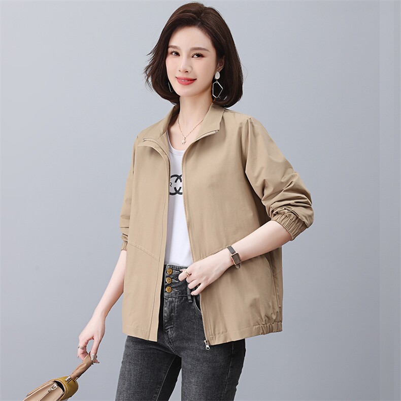 纯棉短外套女2025春秋新款大码宽松休闲小外衣中年妈妈装夹克上衣，女装短外套，3200格调