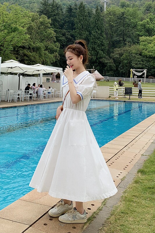 大货已出海军领连衣裙262A-S067-P85-K138,女装连衣裙,Yologo