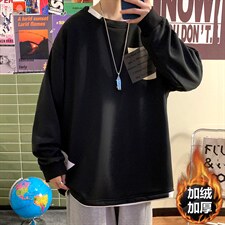 7XL-M加绒卫衣男2023冬季新款加绒加厚宽松大码货足支持各种活动图片