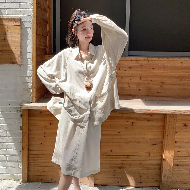 新品秋季薄款休闲套装20%麻+80%棉5573-P165-K268,女装套装/套裙,2C275