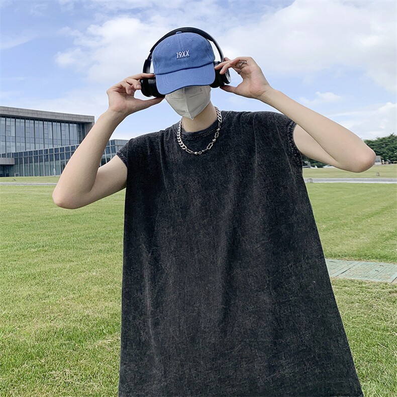 无袖t恤男潮流百搭宽松个性坎肩上衣ins港风夏季ST138P32,男装背心/马甲,星座1116-2