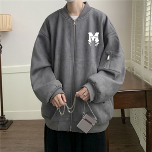 23秋款美式复古麂皮绒飞行棒球服男女夹克外套JF3300-P80控108图片