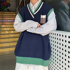新款潮流针织马甲港风秋装背心男韩版休闲青年上去A161-M2046-P45，男装背心/马甲，电商A161-2