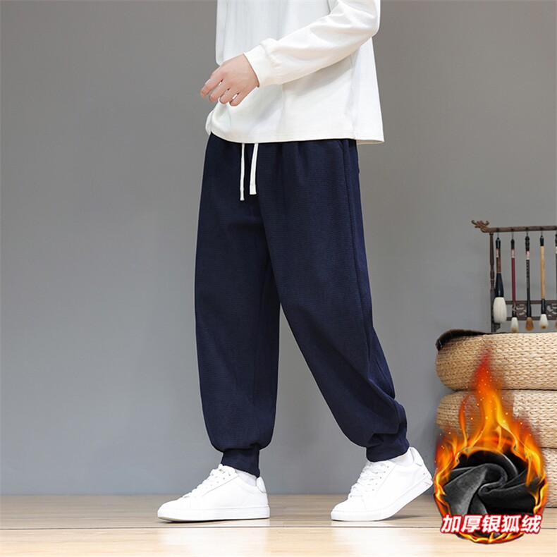 风冬季银狐绒加厚束脚裤男宽松休闲裤xz815-k509p60,男装休闲裤,星座815（原A203）