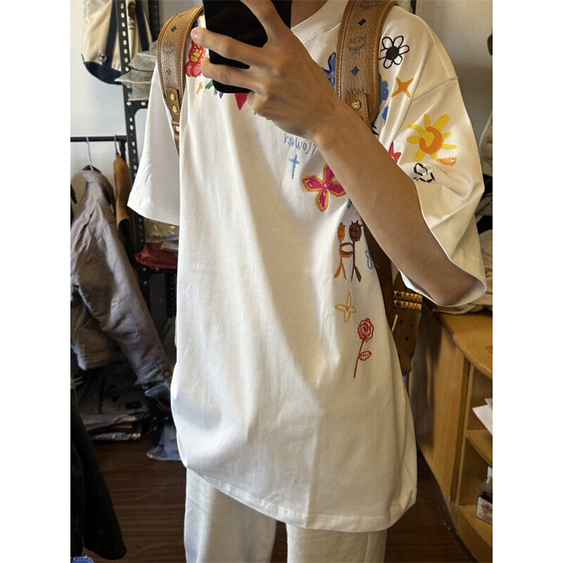 【有货】BK888CC-特P27卡通涂鸦印花重磅短袖T恤男女款,男装T恤,星座1007（原301D）