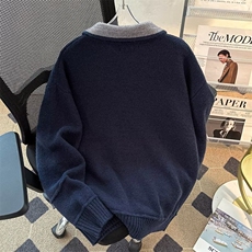 开衫毛衣外套男春秋户外休闲立领夹克上衣男款5612P58，男装针织衫/毛衣，星座410-2