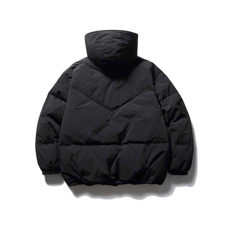 南夏乔装2025冬季新款纯色绗棉连帽羽绒服日系复古口袋装饰羽绒袄,男装羽绒服,电商S006（B521）
