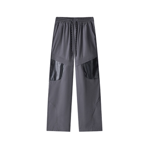 白底平铺立体拼接PU皮冲锋裤男特大码防风防水登山工装裤KZ016P53图片