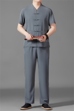 风唐装短袖衬衫男夏季中老年风中式汉服套装MJ5103T-P97，男装衬衫，星座1105-3