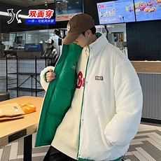 港风双面穿2025冬装棉衣男女棉服宽松棉袄面包服冬装P100控148，男装棉衣，星座207