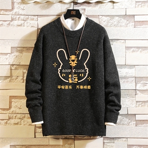加厚加绒毛衣男大码毛线衣男针织衫 M19297-P45 加绒款-P65 砖墙图片