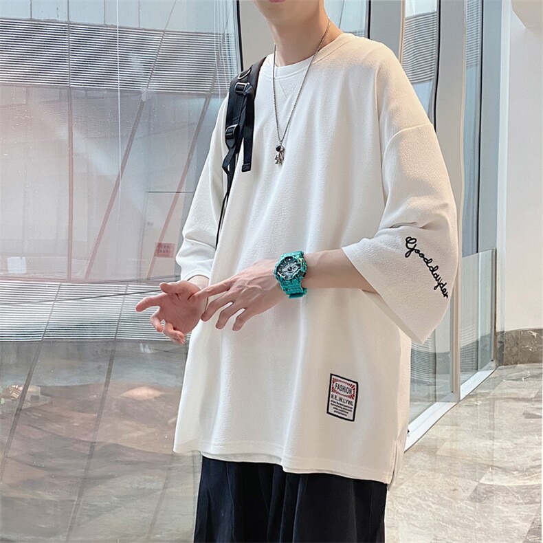 胖子短袖T恤男夏季宽松加肥大码oversize上衣ins潮牌半袖体恤男装,男装T恤,星座909