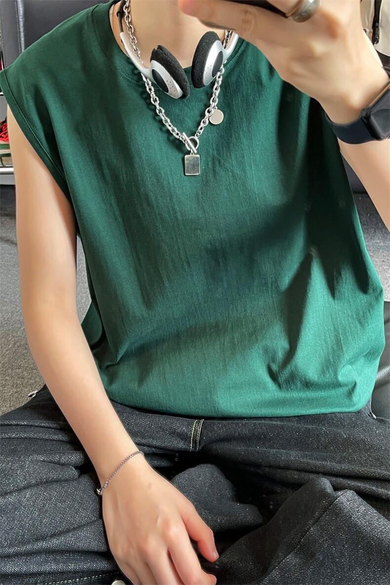 简约风街头圆领无袖T恤男女宽松型舒适百搭运动背心B3918-特价P16,男装背心/马甲,电商A007