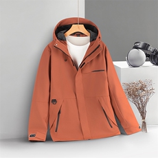 2025年秋季直筒型长袖舒适休闲时尚百搭通勤户外冲锋衣，女装短外套，宏恒