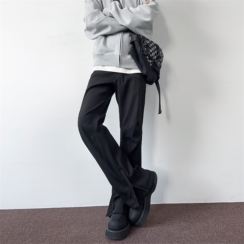 01美式高街微喇廓形西裤显瘦百搭vibe休闲裤XZ211-1-K2412-P60,男装西裤,星座211-1
