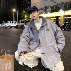 男士皮棉衣加仿羊羔毛冬季棉服潮流休闲个性棉袄A266-WMY612-P100图片