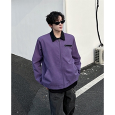8XL-M春季水洗帆布短款夹克男生vintage美式复古工装外套JK003P98，男装夹克，电商B312