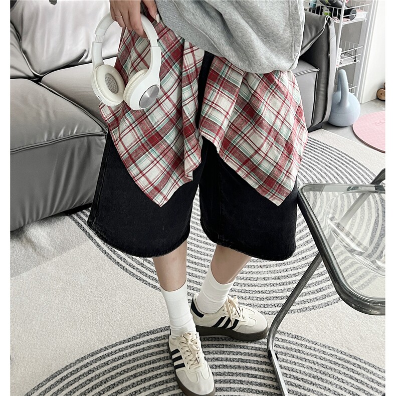 美式复古高街格子假衬衫男今年流行屁帘卫衣打底神器潮D359特P20,男装T恤,电商A335-1（原A458）