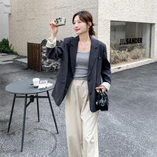 出货灰色拼条纹西装2C198-6830-P145K238，女装短外套，2C198