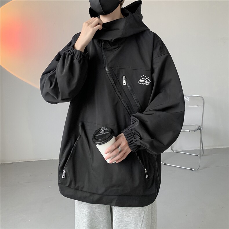 高品质防水连帽冲锋衣斜门襟外套夹克cwy233-P85控118,男装夹克,电商B370