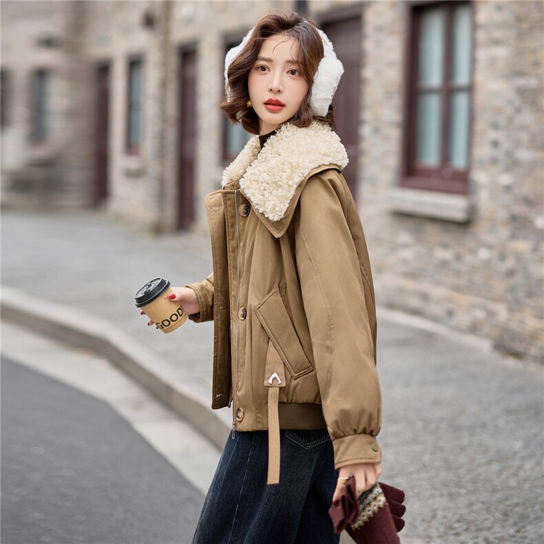 【冬季女装新款】加绒加厚休闲派克服P-145，女装派克服，简古
