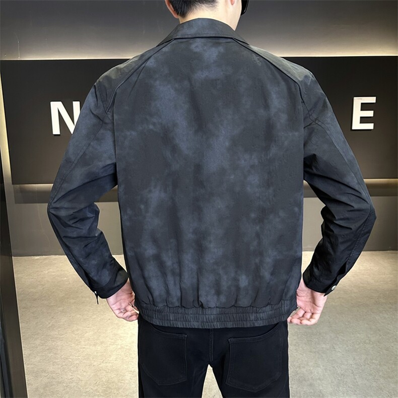 做旧扎染字母钢印潮牌翻领夹克男简约百搭外套JK9217P100控148,男装夹克,星座914
