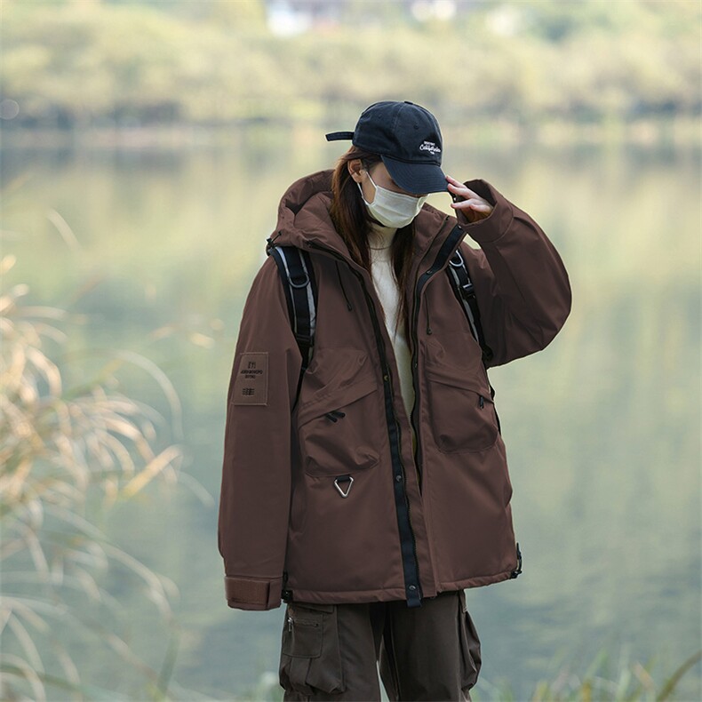 冬季户外冲锋衣高阶机能三防连帽登山服情侣工装棉袄2353R-P88,男装夹克,星座1403A