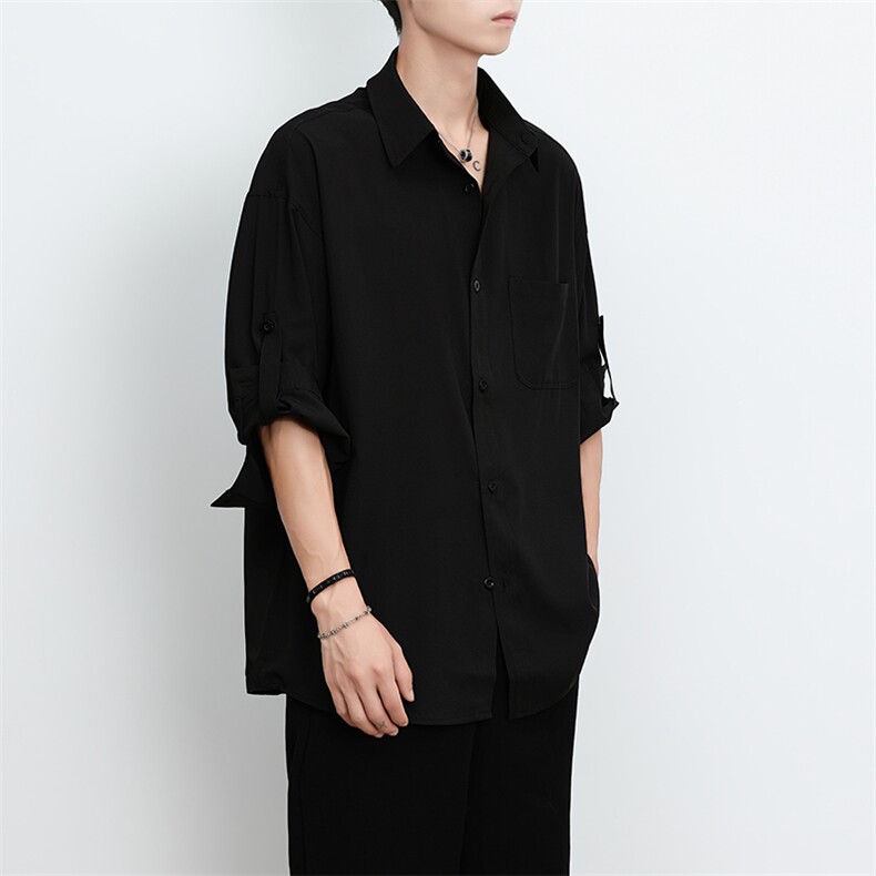 港风大码美式vibe潮牌痞帅翻领长袖衬衫男XZ213-CS8810-P45控58,男装衬衫,星座213
