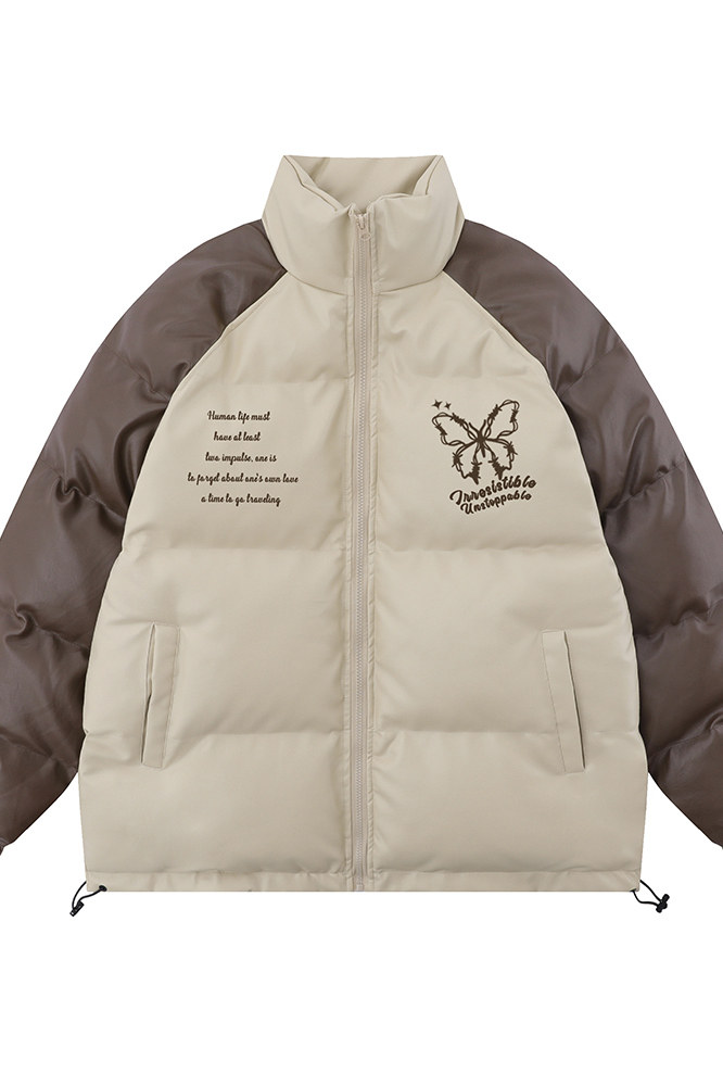 白底23新款冬季时尚百搭立领PU皮棉服外套MY65203P125控168,男装棉衣,电商A268-1