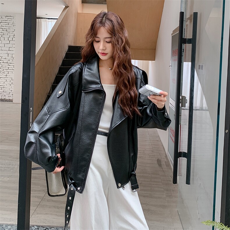 又酷又飒黑色皮衣外套女春秋2025新款小个子流行爆款巨好看PU夹克,女装皮衣,2C256