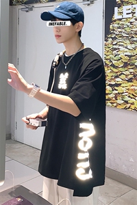 夏装港风纯棉立体T恤圆领潮牌运动短袖男女同款 1577-P38 控价58图片
