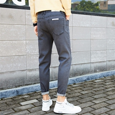 特批P45无差价牛仔裤男修身小脚百搭灰弹力九分新款休闲裤K1830，男装休闲裤，星座1006-1