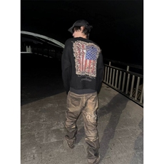 豹纹海军旗帜数码印花针织开衫毛衣MY0130-特批65，男装针织衫/毛衣，星座313A(原308A-2)