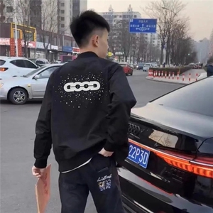 彩钻】秋季GOOD烫钻薄款夹克外套男情侣棒球服轻奢潮牌上衣图片