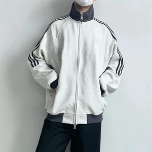 抖音得物高品质 美式高街重磅结构设计拼接织带立领卫衣外套 CM42图片