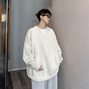 休闲慵懒软糯线衣男秋冬新款高级感针织衫v领毛衣-A1820TP55控88图片