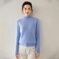 法式半高领针织毛衣女2025秋冬新款打底衫保暖百搭薄款内搭毛衫新，女装羊绒衫，轩妮羊绒