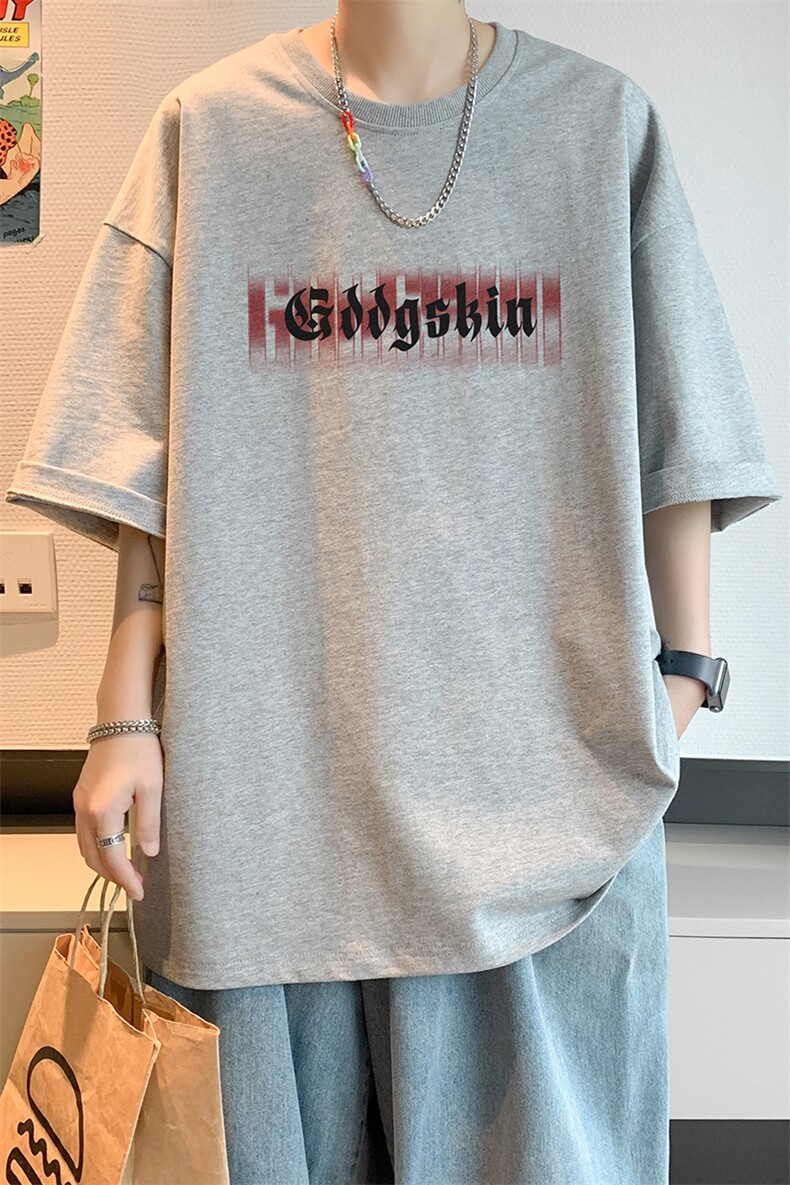 已注册/夏季新款内景纯棉重磅休闲短袖T恤男宽松体恤潮DT9657/P25,男装T恤,电商B316
