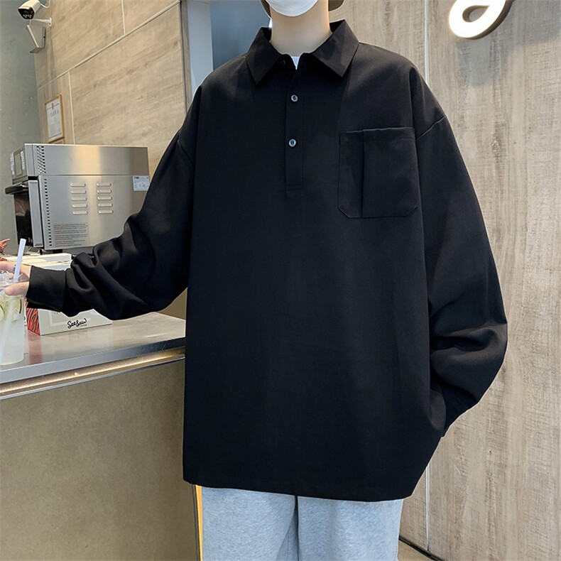 2025秋新款港风男装休闲秋装百搭POLO衫男1241-P35图片