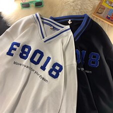 21秋季新款大码时尚V领情侣卫衣上衣打底衫WY126P75限98，男装卫衣，电商A089-1