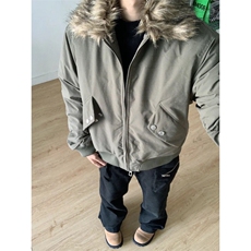 【有货】S476CC-特P98毛领工装棉服男加厚短款飞行夹克外套，男装夹克，星座1007（原301D）