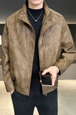 加绒皮衣男大货冬季立领PU皮外套品质款J99661-厚P165，男装皮衣，电商C317