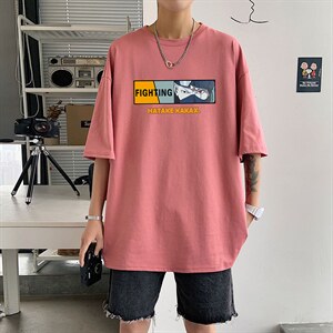 港风宽松大码火影卡卡西运动潮流短袖纯棉T恤男装打底衫T53-P22，男装T恤，星座508（原C305）