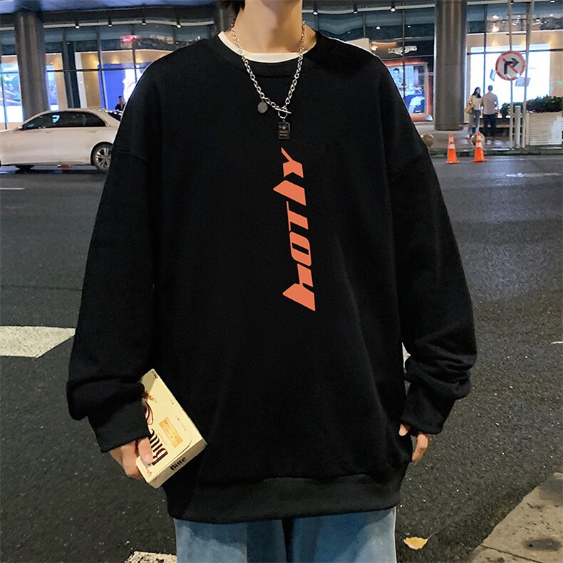 S6006-P28加绒款-P33秋季圆领卫衣男大码韩版宽松长袖外套,男装卫衣,电商A040