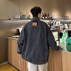2025潮男日系复古牛仔夹克男潮牌街头宽松休闲百搭外套W6300-P75，男装夹克，星座412-2