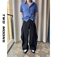 夏季设计感小众格子短袖衬衫男女慵懒高级感别致衬衣LA67299-P40，男装T恤，星座1008