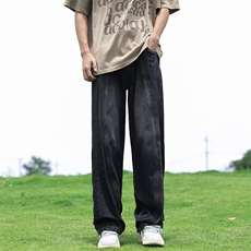 美式高街复古牛仔裤男士春秋宽松直筒vibe风男生裤N8122-P48，男装牛仔裤，星座308B-1
