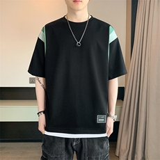 冰氧仿棉短袖店主风夏季休闲百搭撞色印花男上衣TC3157-P25控48，男装T恤，星座717