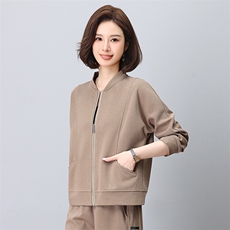 时尚气质休闲立领宽松开衫外套女，女装短外套，依恋蒂丝